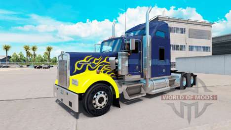 La peau sur Dur Camion tracteur Kenworth W900 pour American Truck Simulator
