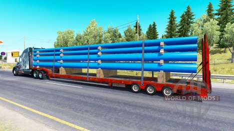 Bas de balayage avec une cargaison de tuyaux pour American Truck Simulator