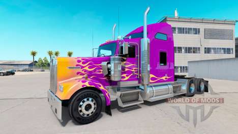 Haut Kalifornien der Flammen auf den LKW-Kenwort für American Truck Simulator