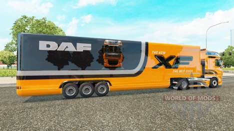 Semi-remorque frigo camion DAF XF pour Euro Truck Simulator 2