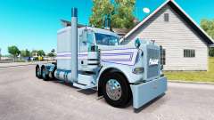 Peau Bleu rayures blanches pour le camion Peterbilt 389 pour American Truck Simulator