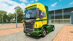 Die Ouro Verde Transportes skin für Scania-LKW für Euro Truck Simulator 2