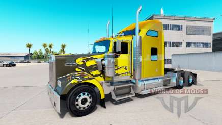 La peau de Carbone Personnalisé sur le camion Kenworth W900 pour American Truck Simulator