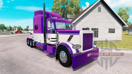 La peau Mauve et Blanc pour le camion Peterbilt 389 pour American Truck Simulator