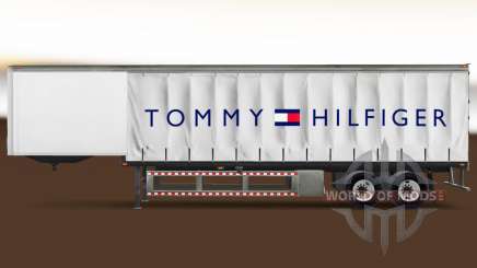 La peau de Tommy Hilfiger sur un rideau semi-remorque pour American Truck Simulator