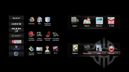 De nouvelles icônes dans le menu v4.0 pour Euro Truck Simulator 2