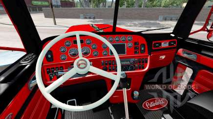 Der Innenraum ist in Rot und Schwarz Peterbilt 389 für American Truck Simulator