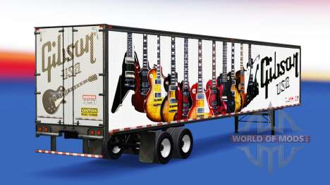 La peau Gibson Guitares sur la remorque pour American Truck Simulator