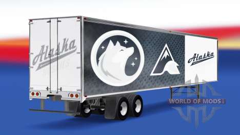 Haut Alaska-Huskies, die auf dem Anhänger für American Truck Simulator