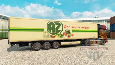 La peau AZ pour les semi-frigorifique pour Euro Truck Simulator 2