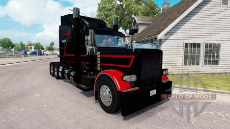 La peau Noire Et Rouge pour le camion Peterbilt  pour American Truck Simulator