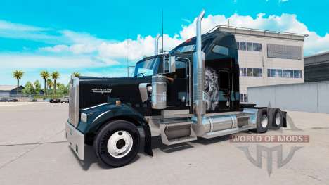 La peau Redskin v1.2 sur le camion Kenworth W900 pour American Truck Simulator