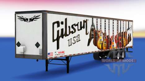La peau Gibson Guitares sur la remorque pour American Truck Simulator