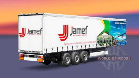Haut Jamef Logistic-Anhänger auf einen Vorhang für Euro Truck Simulator 2