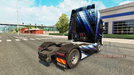 Blaue Streifen Haut für Volvo-LKW für Euro Truck Simulator 2