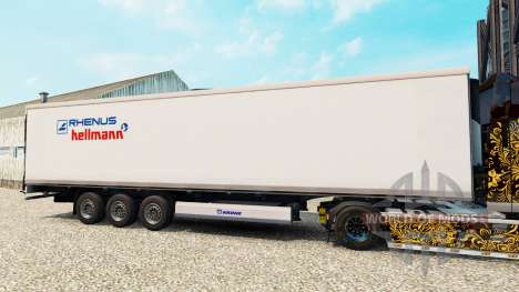 Haut Rhenus-Hellmann auf dem Auflieger-Kühlschra für Euro Truck Simulator 2
