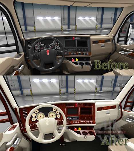 Das Interieur ist im Retro-Zifferblatt für Kenwo für American Truck Simulator