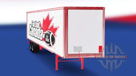 La peau de Football Canada sur la remorque pour American Truck Simulator