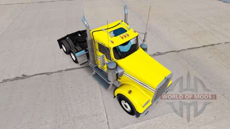 Haut Glatt, Gelb, auf der truck-Kenworth W900 für American Truck Simulator