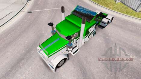 Die Haut Weiß-grün metallic für den truck-Peterb für American Truck Simulator