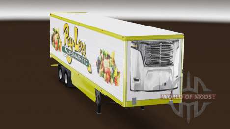 La peau Payer-Moins de Supermarchés sur la remor pour American Truck Simulator