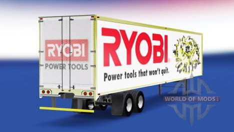 La peau Ryobi sur la remorque pour American Truck Simulator