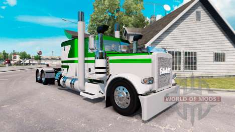 La peau Blanc-vert métallisé pour le camion Pete pour American Truck Simulator