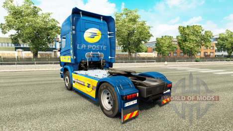 La peau de La Poste pour tracteur Scania pour Euro Truck Simulator 2