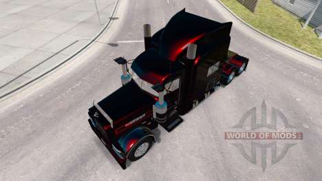 Скин Noir Bandes Métalliques на Peterbilt 389 pour American Truck Simulator