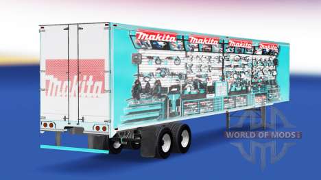 La peau Makita v2.0 sur la semi-remorque pour American Truck Simulator