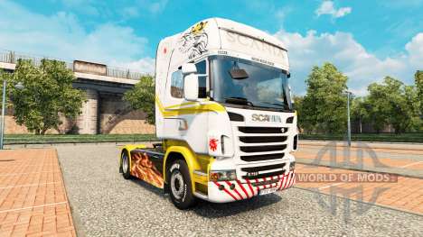 La peau de l'or Blanc sur tracteur Scania pour Euro Truck Simulator 2