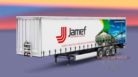 Haut Jamef Logistic-Anhänger auf einen Vorhang für Euro Truck Simulator 2
