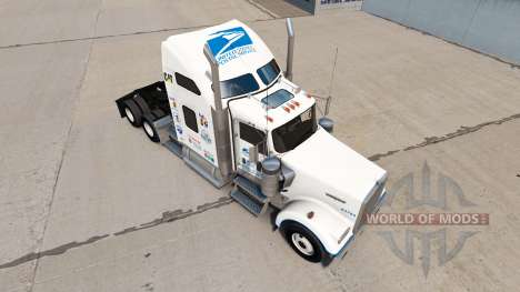 Скин United States Postal на Kenworth W900 für American Truck Simulator