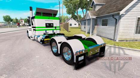 La peau Blanc-vert métallisé pour le camion Pete pour American Truck Simulator