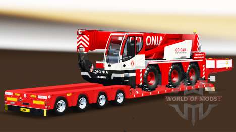 Faible balayage avec un camion grue Liebherr pour Euro Truck Simulator 2