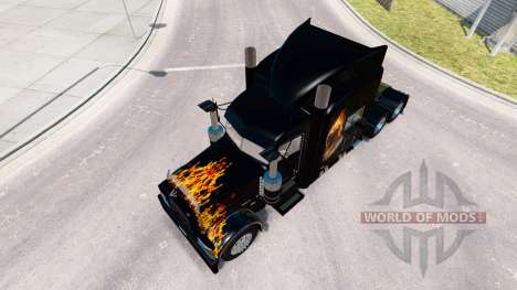La peau Ghost Rider v2.0 tracteur Peterbilt 389 pour American Truck Simulator