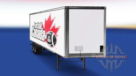 La peau de Football Canada v2.0 sur la semi-remo pour American Truck Simulator