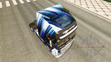 Blaue Streifen Haut für Volvo-LKW für Euro Truck Simulator 2
