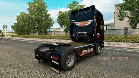 Haut Russland Schwarz auf der Zugmaschine Scania für Euro Truck Simulator 2