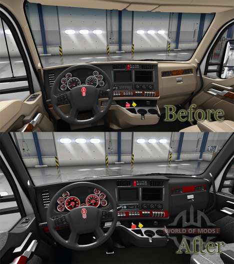 Intérieur Cadran Rouge pour Kenworth T680 pour American Truck Simulator