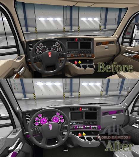 Intérieur Cadran Rose pour Kenworth T680 pour American Truck Simulator