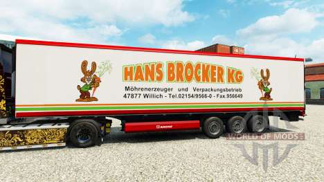 La peau Hans Brocker KG pour les semi-frigorifiq pour Euro Truck Simulator 2