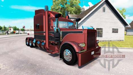 Peau métallique pour le camion Peterbilt 389 pour American Truck Simulator