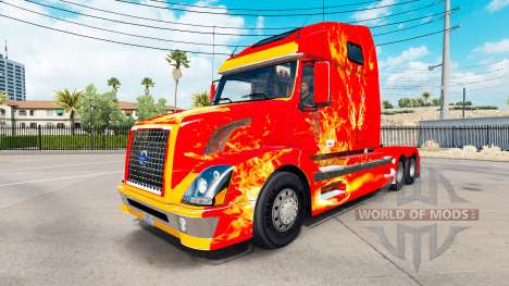 Feuer skin für den Volvo truck VNL 670 für American Truck Simulator