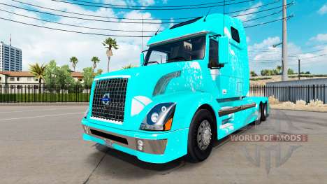 Blue fire skin für Volvo VNL 670 LKW für American Truck Simulator