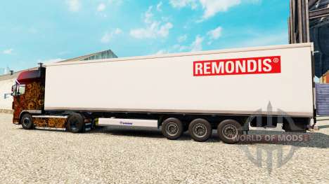 La peau Remondis sur la semi-remorque-le réfrigé pour Euro Truck Simulator 2