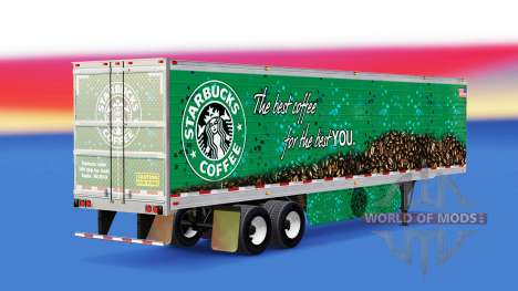 La peau du Café Starbucks sur la remorque pour American Truck Simulator
