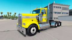 Haut Glatt, Gelb, auf der truck-Kenworth W900 für American Truck Simulator