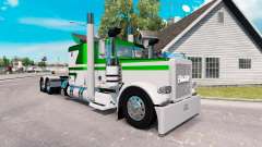 Die Haut Weiß-grün metallic für den truck-Peterbilt 389 für American Truck Simulator