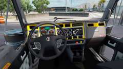 L'intérieur est de couleur Jaune-gris pour Kenworth W900 pour American Truck Simulator